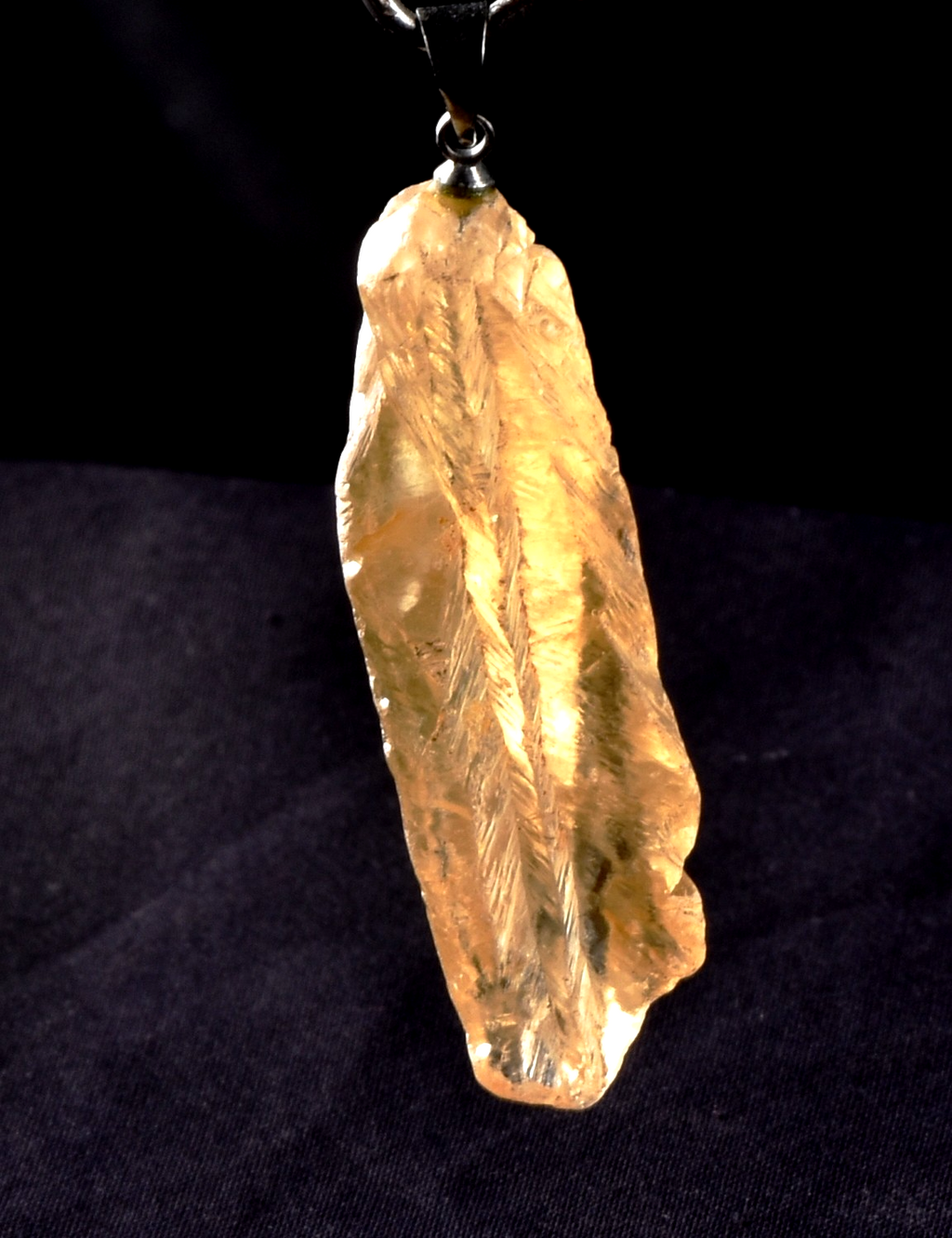 satyaloka  azeztulite quartz  synergy 12 high frequency  golden hue pendant#8259