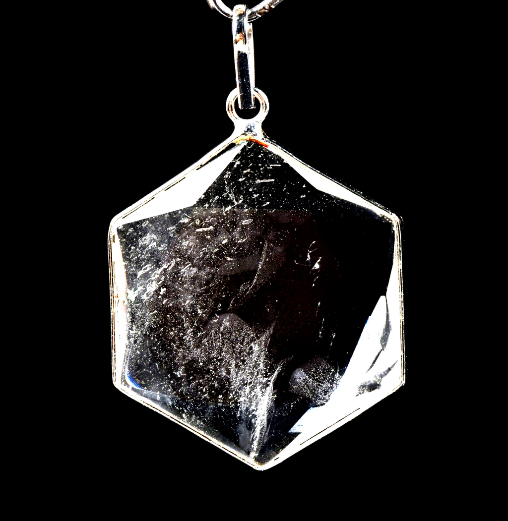 satyaloka Quartz Hexagonal Star Pendant with Phenomenal Energy |  7462