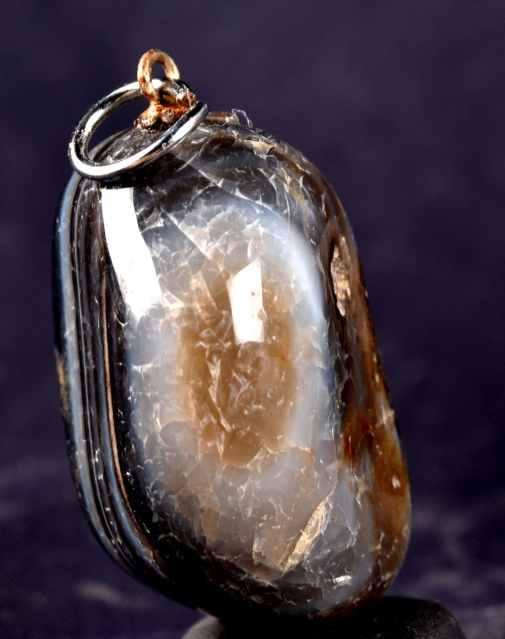 Sulemani ''evil eye'' mystic stone pendant  luck wealth protection shaman  #7681