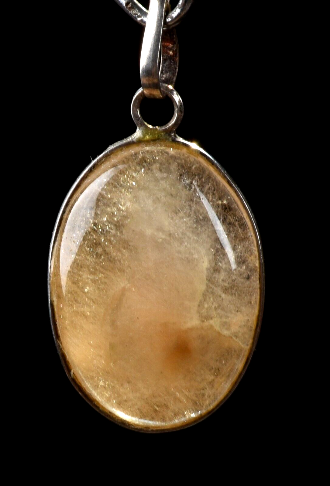 Golden  rutile  mystic pendant  cleans aura,scrying,removes negative energy#7489