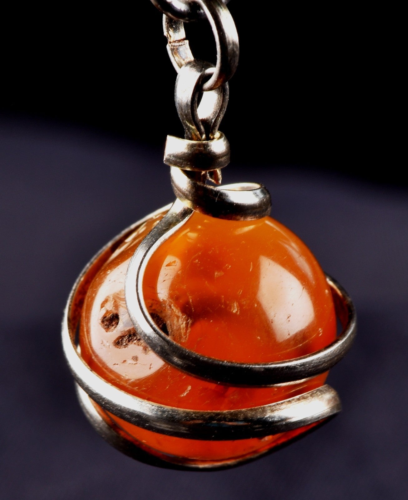 rare Carnelian sphere cave pendant   courage creativity shaman protection #8257