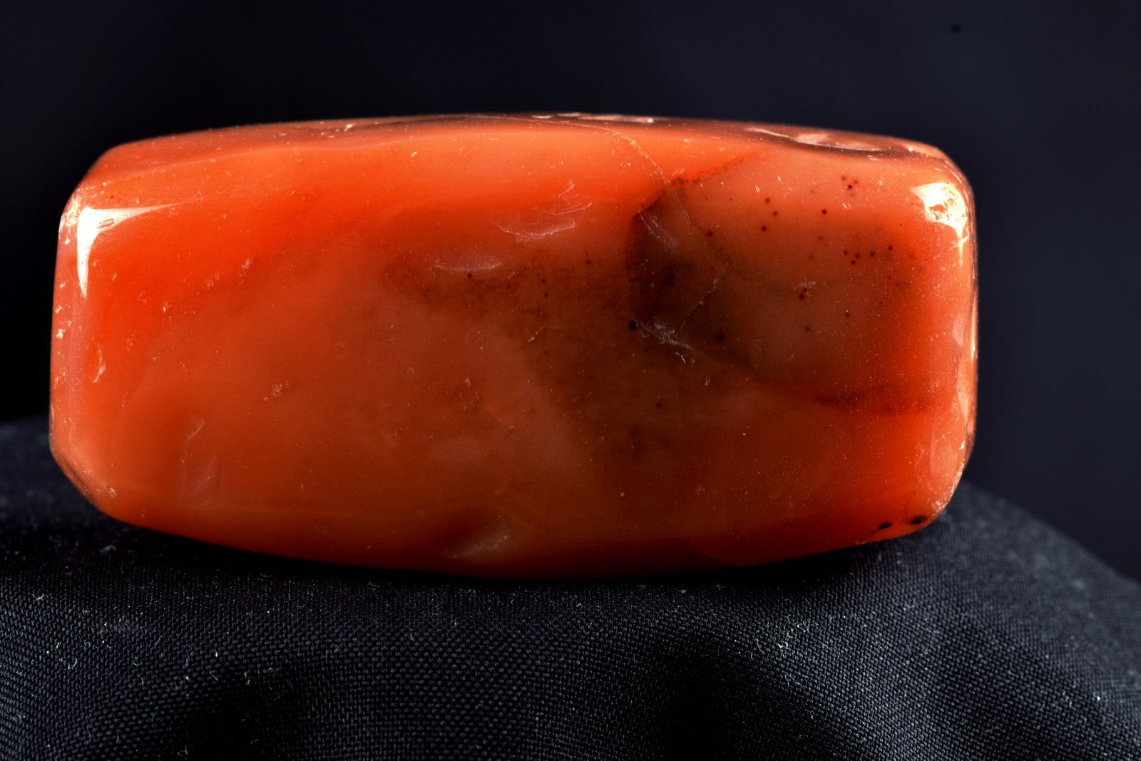 old  pema raka carnelian  sulemani  dzi/bhaisajyaguru/ rectangular bead  #8089