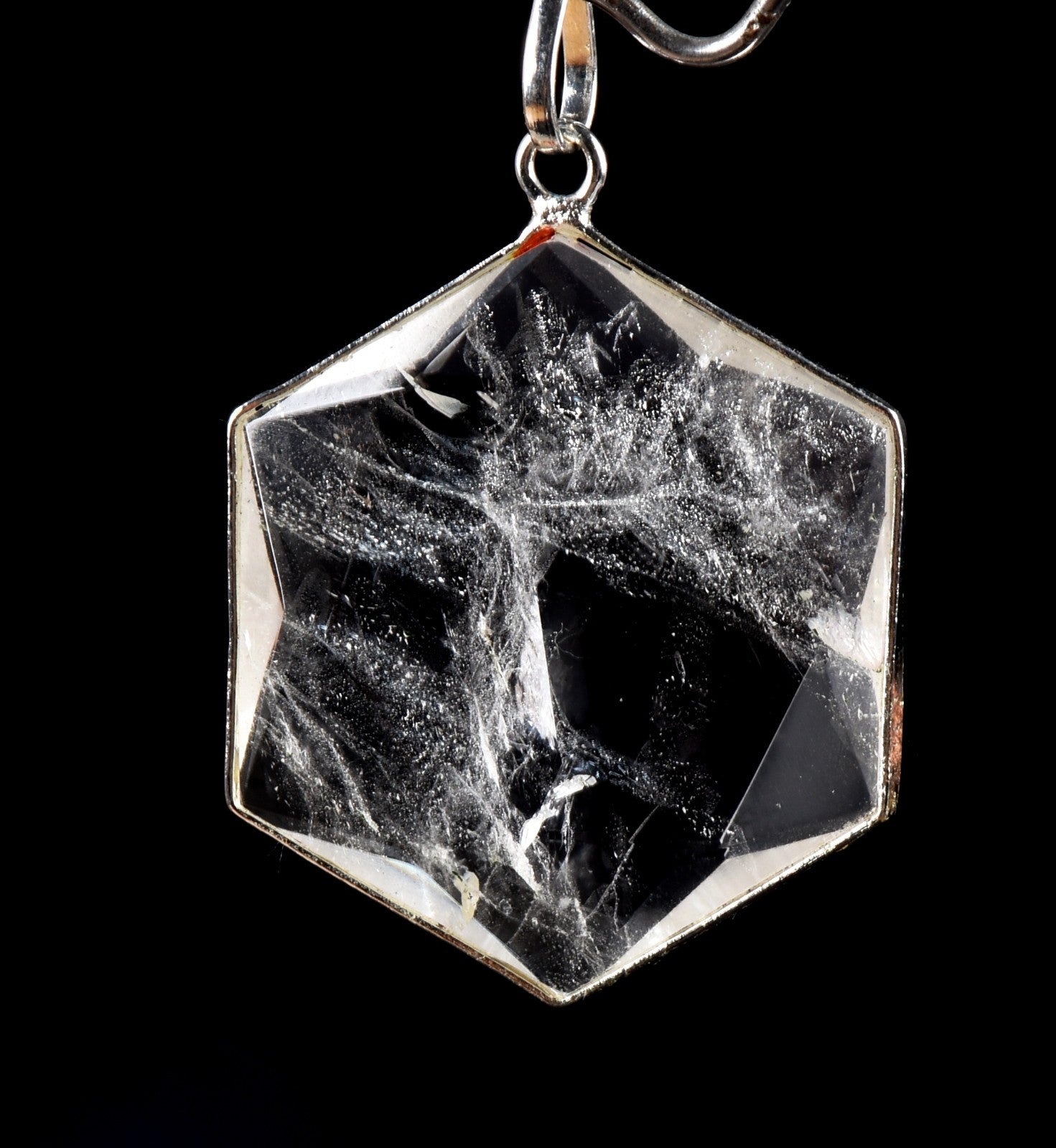 satyaloka Quartz Hexagonal Star Pendant with Phenomenal Energy |  7977