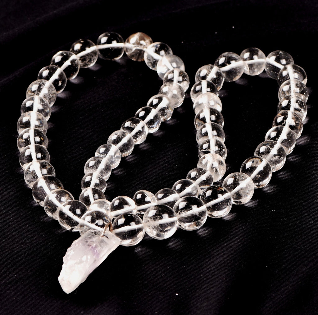 satyaloka  Azeztullite 108 beads rosary +satyaloka hexagonal pendant mala # 8148