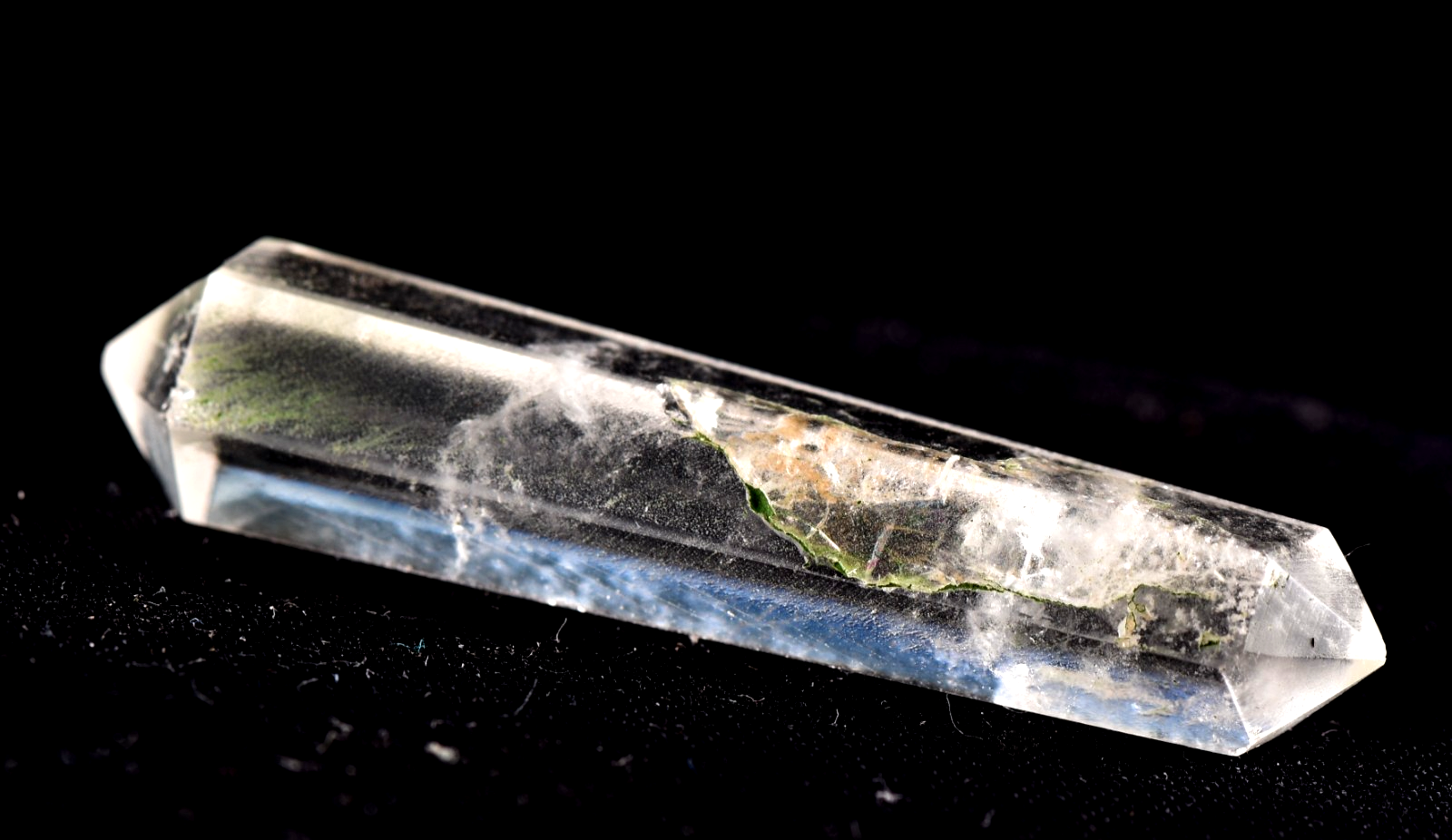 Satyaloka satyamani  region quartz d.t  pocket wand  synergy 12 crystal #8122