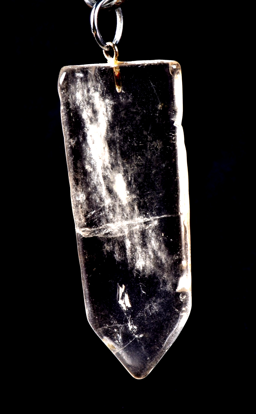 Satyaloka   quartz flat rainbow    pendant  synergy 12 crystal #7675