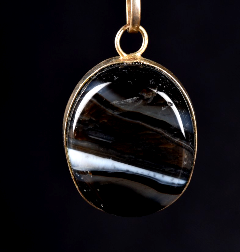 Sulemani ''evil eye'' mystic stone pendant  luck wealth protection shaman  #8038