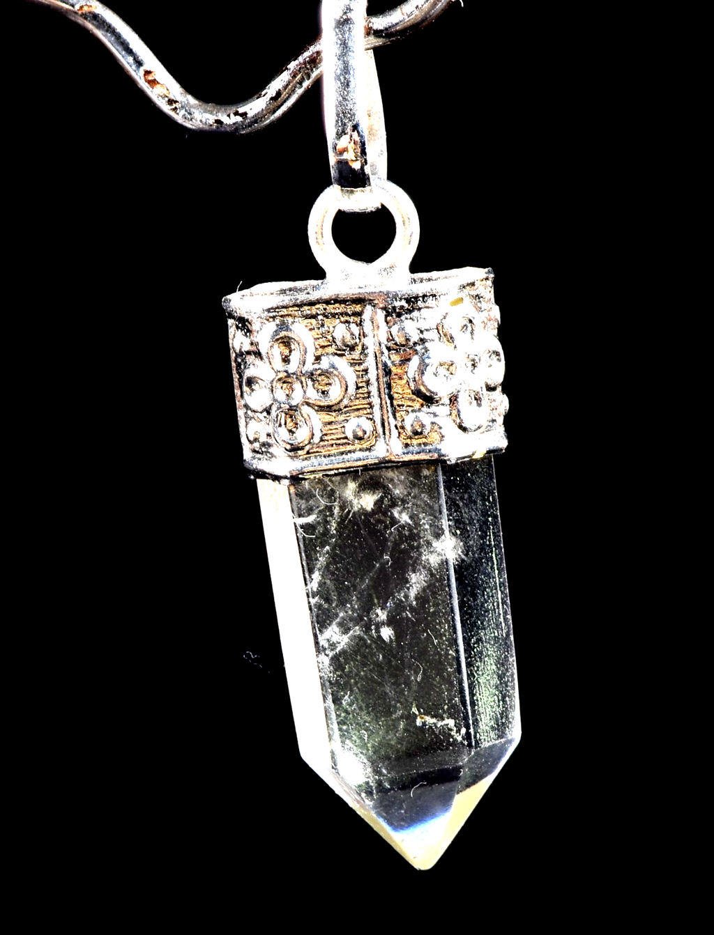 Satyaloka satyamani quartz  copper/ steel  pendant  synergy 12 crystal #8131