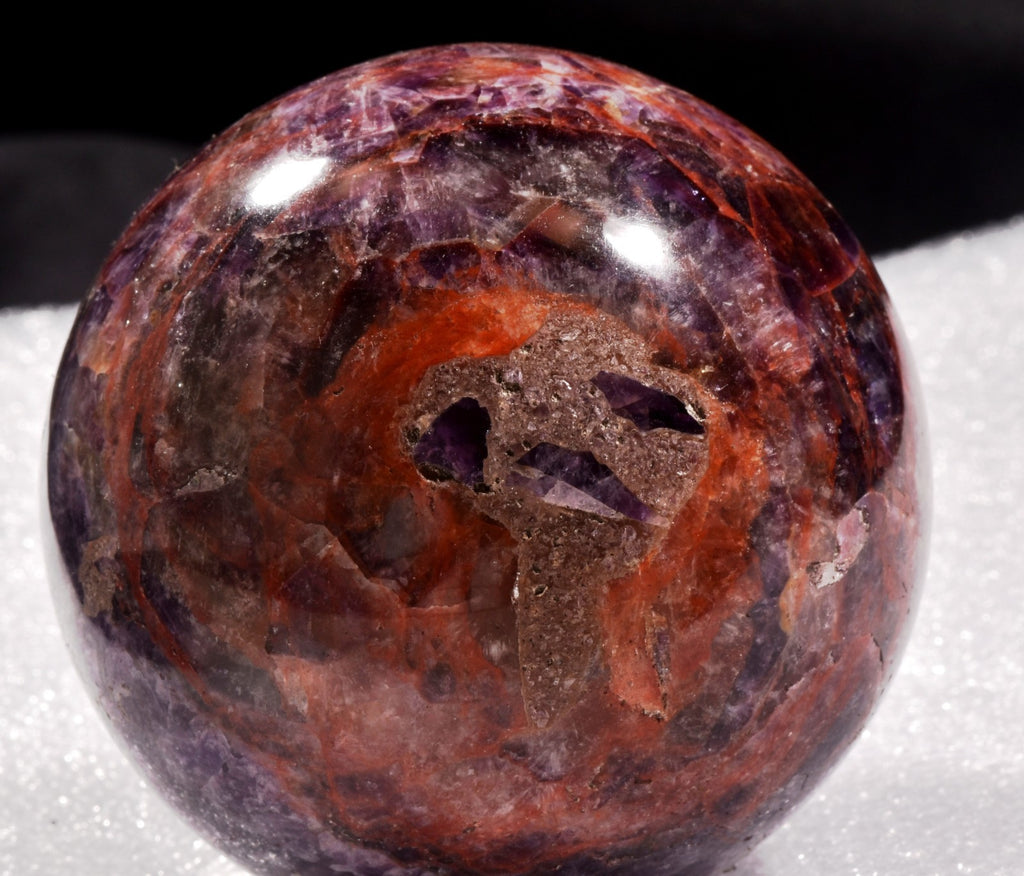 Super 7 melody stone ''evil eye'' chevron  rare  sphere for your altar  #1006