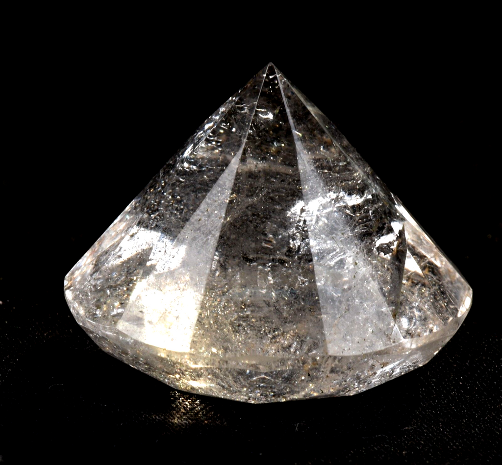 Satyaloka  golden healer rainbow  Brilliant cut Diamond crystal #7514