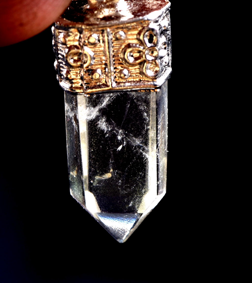 Satyaloka satyamani quartz  copper/ steel  pendant  synergy 12 crystal #8131