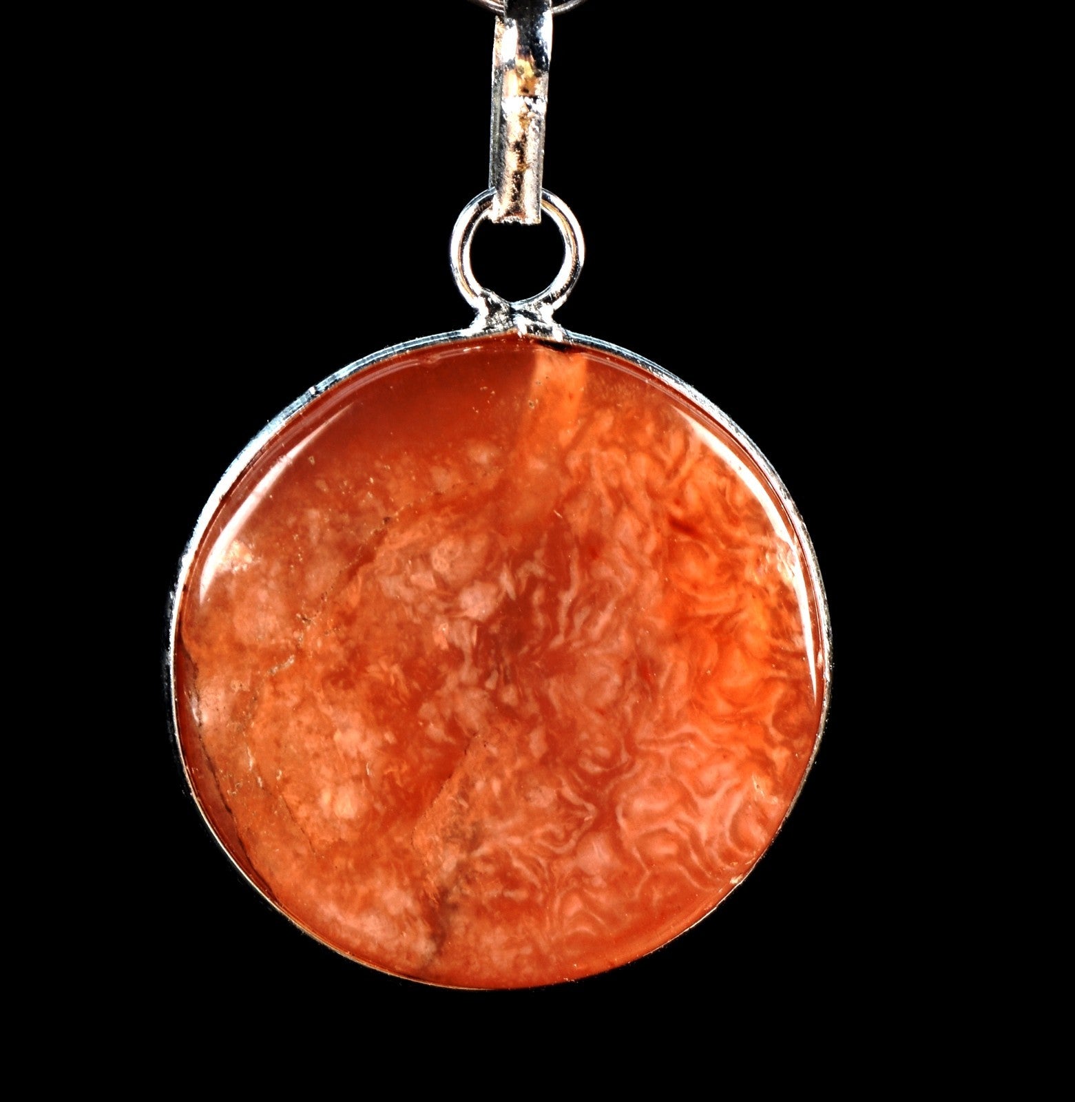 Carnelian  round pendant   courage creativity shaman protection #7753