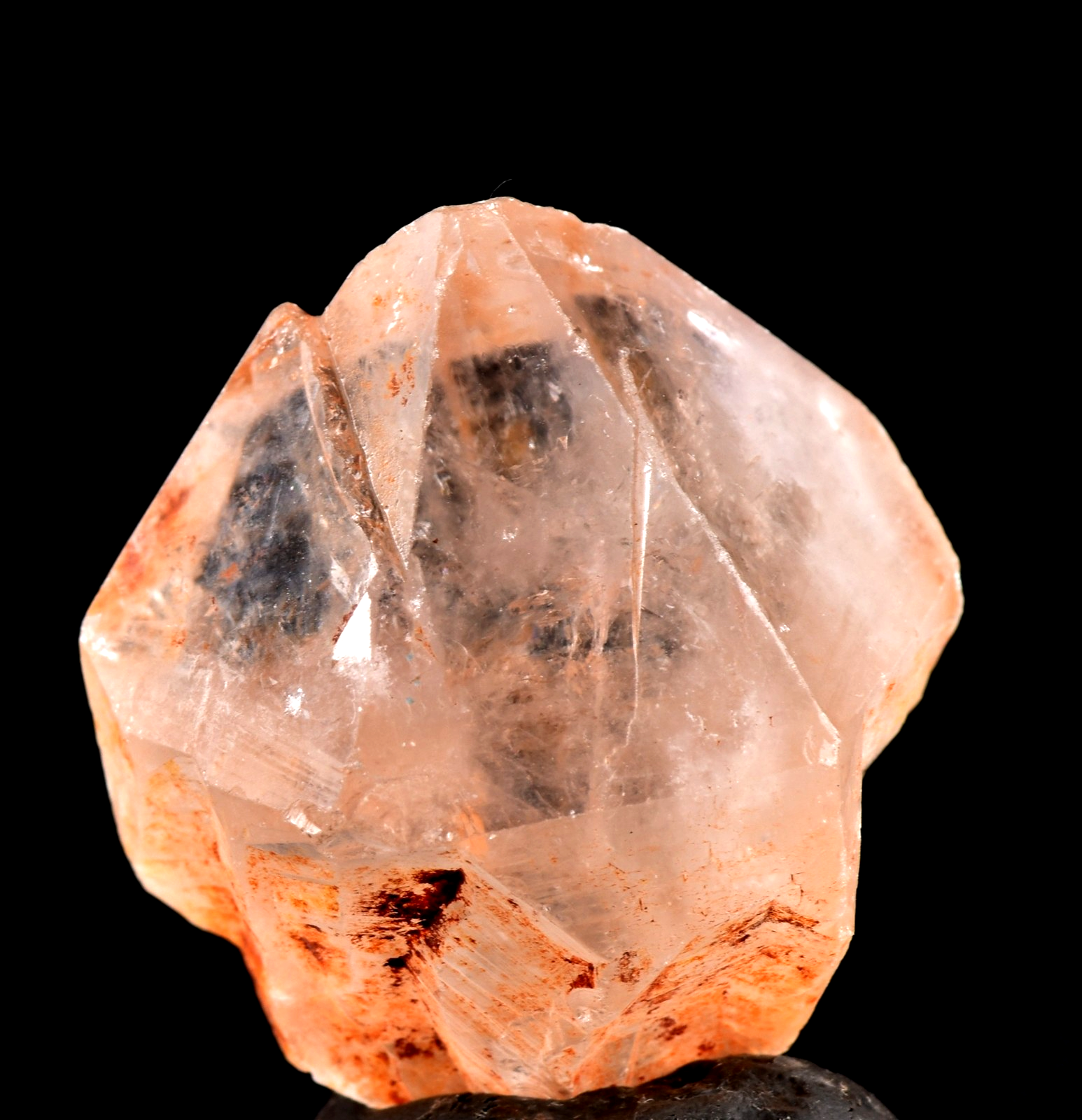 pink satyaloka region   quartz with rare amethyst hue sat-chit ananda #7976