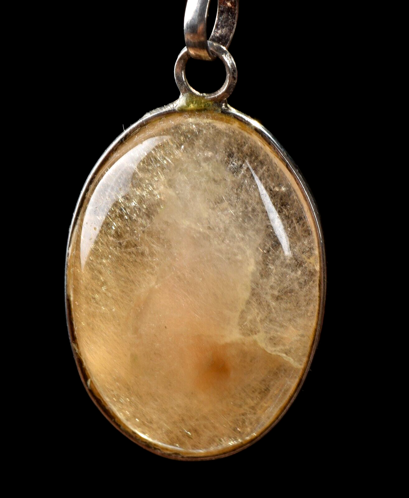 Golden  rutile  mystic pendant  cleans aura,scrying,removes negative energy#7489