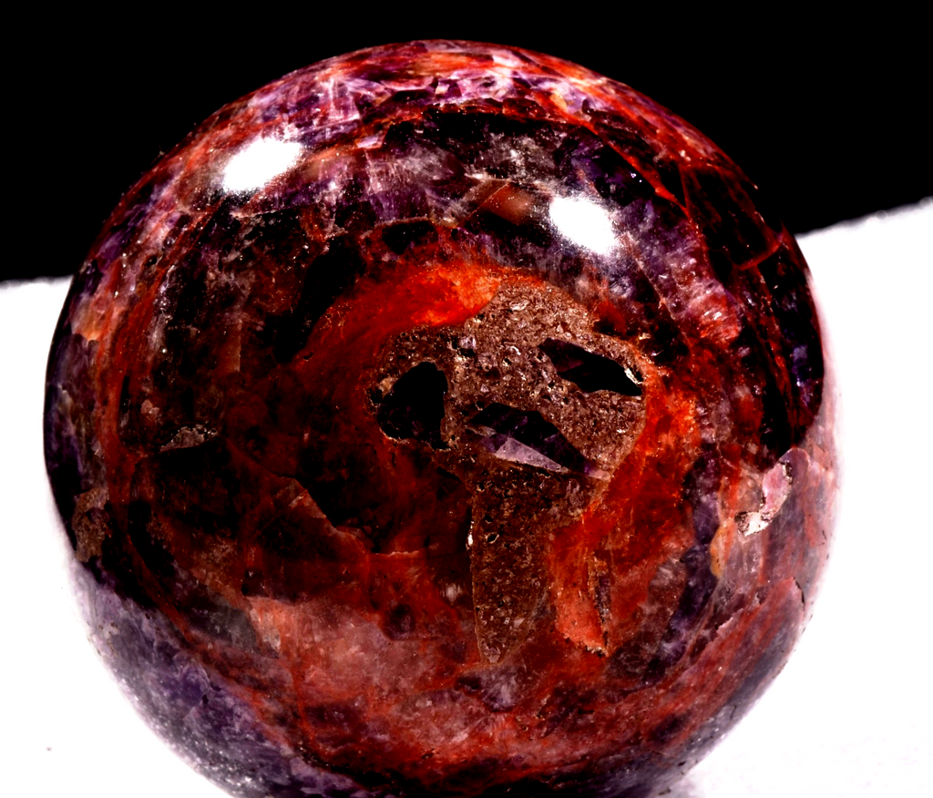 Super 7 melody stone ''evil eye'' chevron  rare  sphere for your altar  #1006