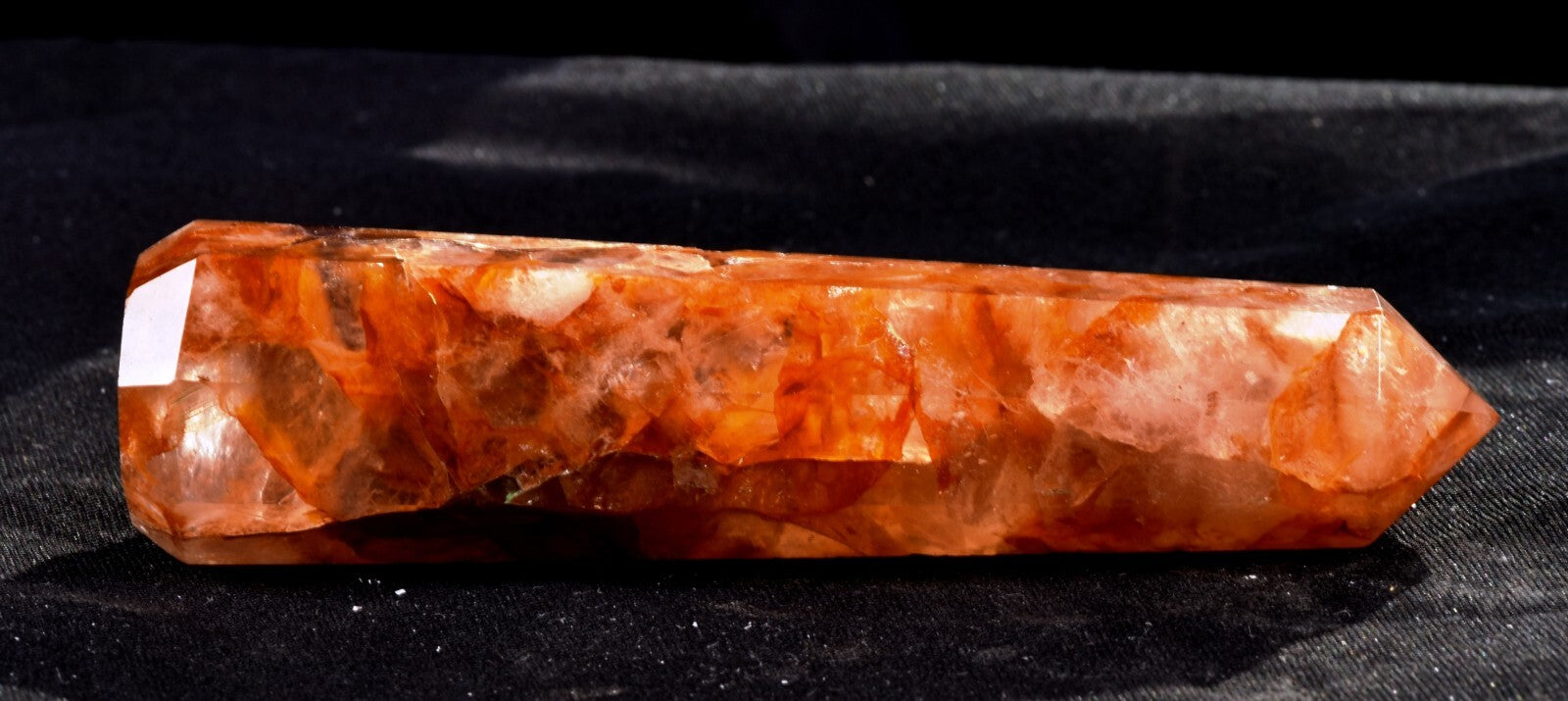 Himalayan Red Azeztullite  agnitite crystal obelisk infusion of divine fire#7422