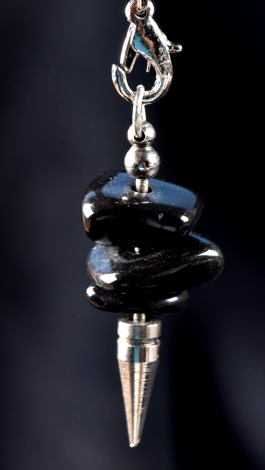 Black turmaline  deflacts nagativity cleans aura, double terminated pendulm#7534