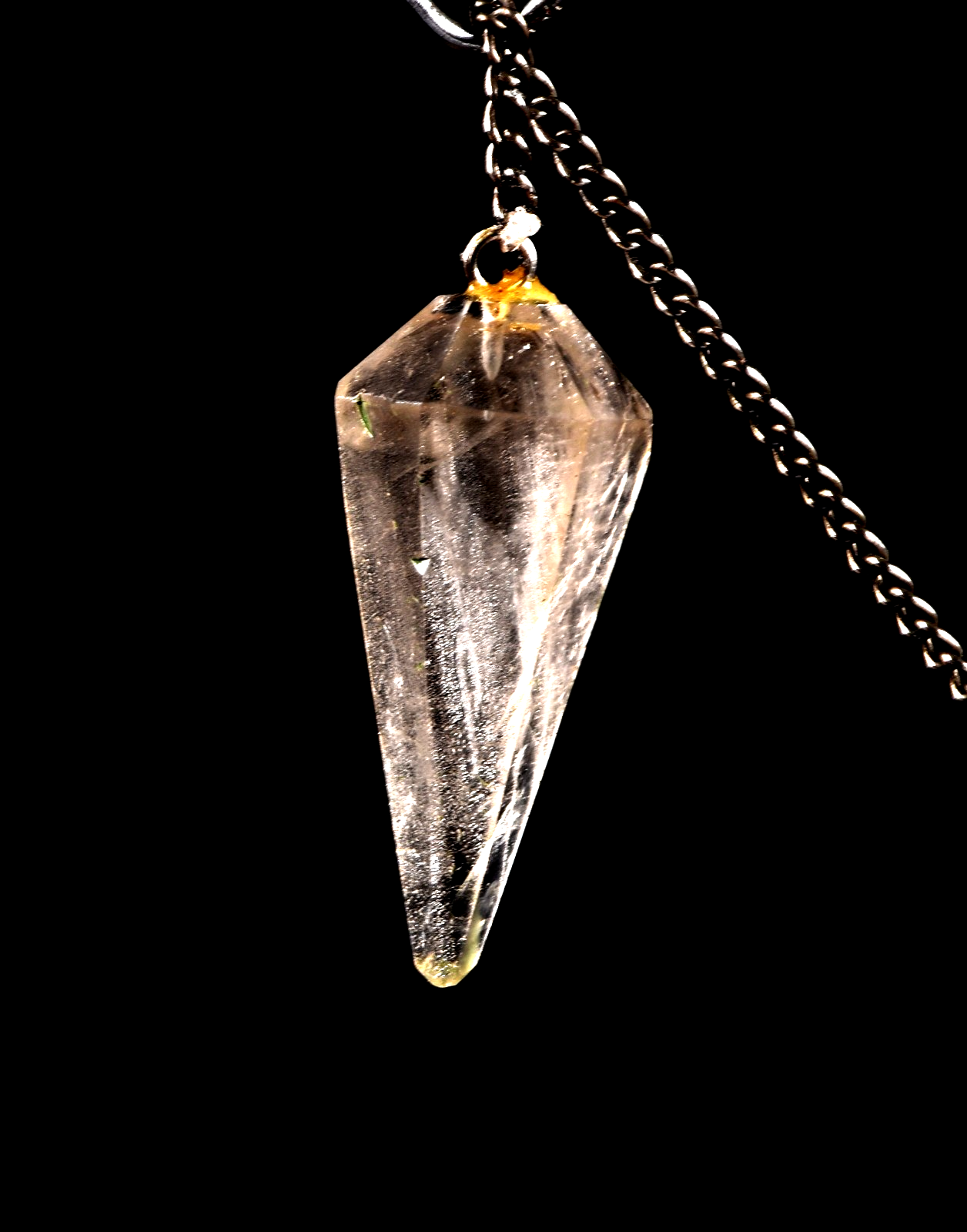 Satyaloka satyamani  region quartz   pendulum  synergy 12 crystal #7825