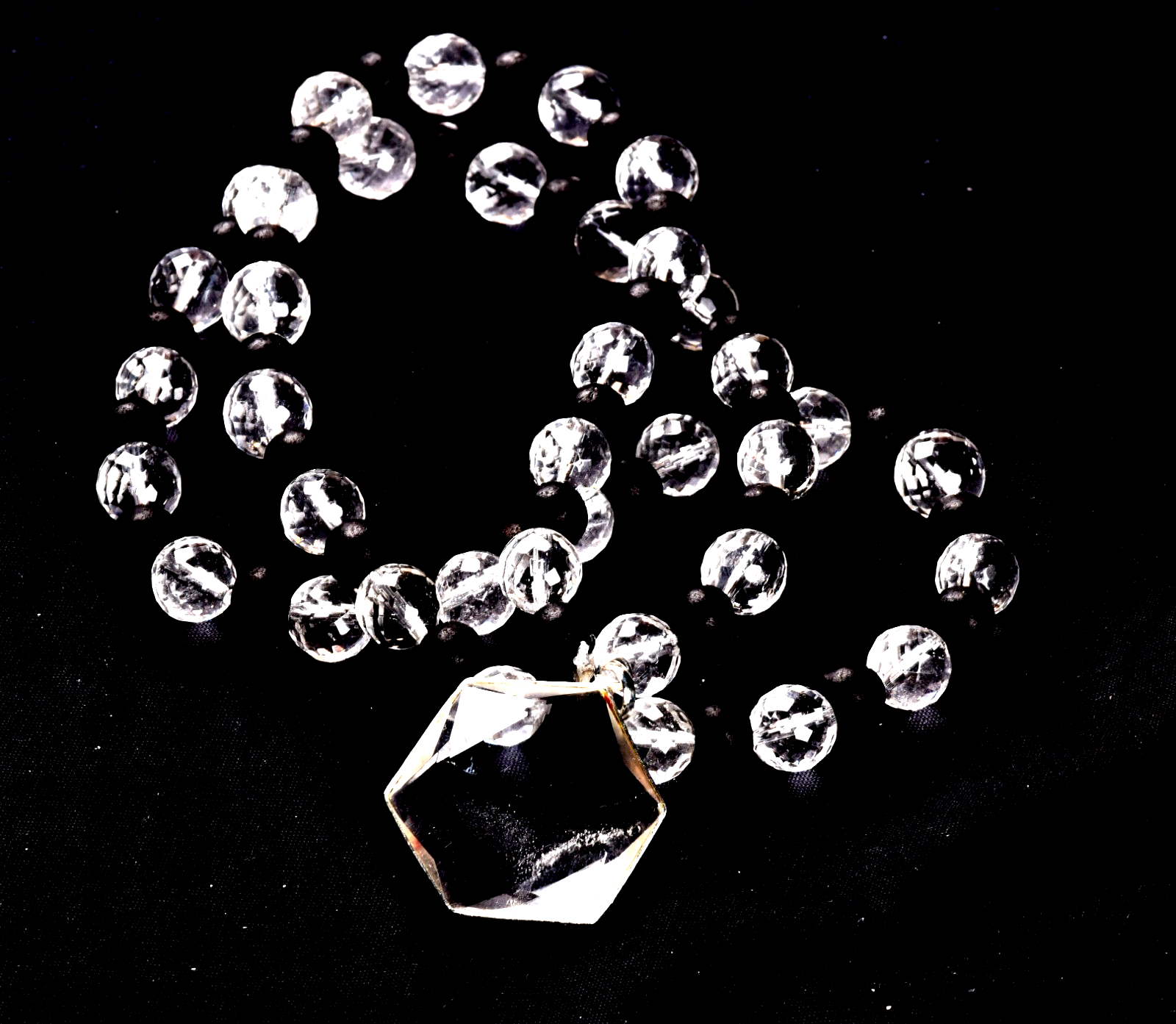 satyaloka   10 mm faceted +karungali necklace with Hexagonal Star 8077