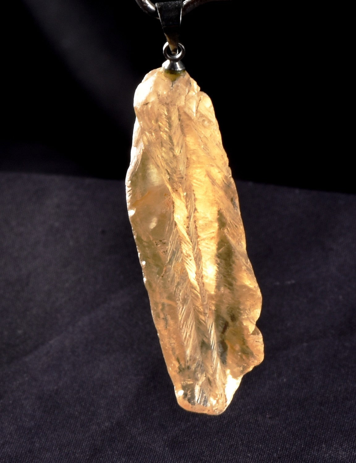 satyaloka  azeztulite quartz  synergy 12 high frequency  golden hue pendant#8259
