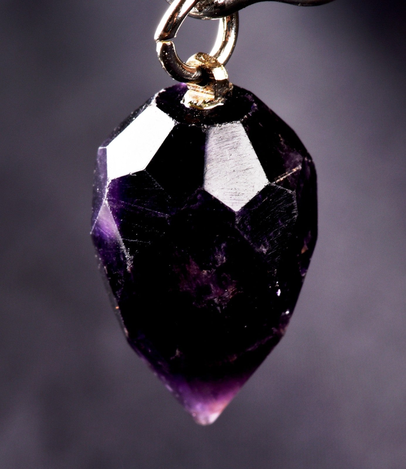 dark amethyst  pendant supporting healthy sleep cycle reflects negativity# 8281