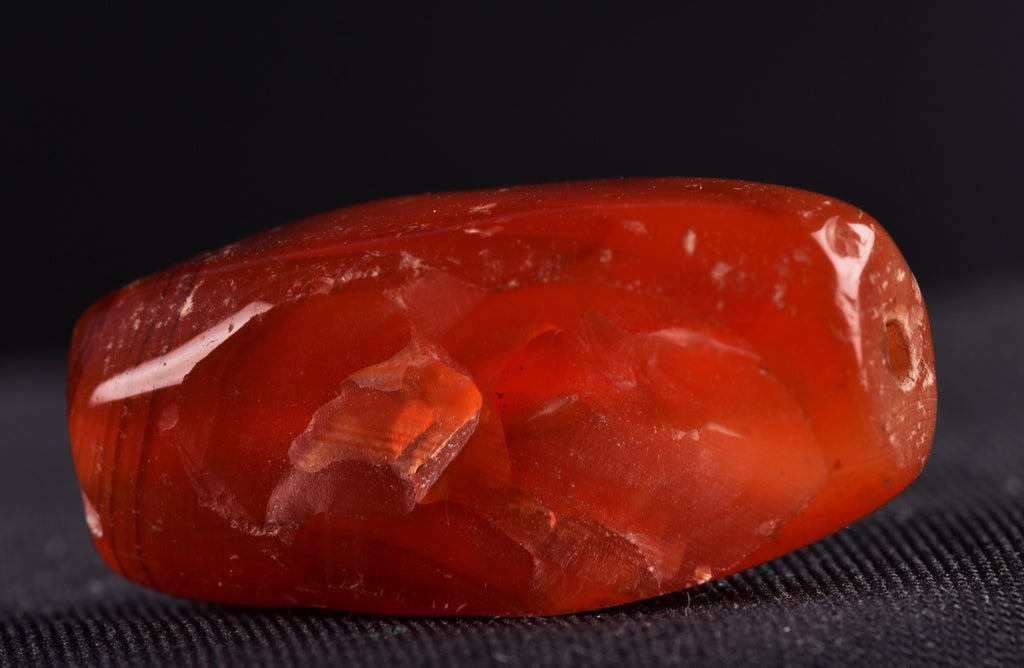 old mystic Carnelian pema raka  bead ''sanctified scar'', medicine man # 8097