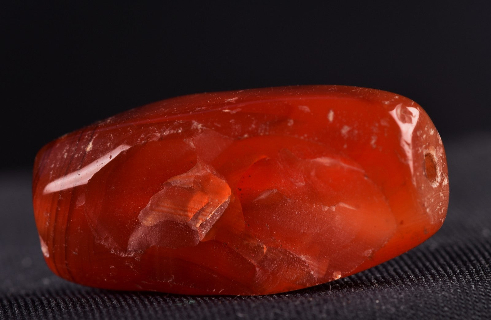 old mystic Carnelian pema raka  bead ''sanctified scar'', medicine man # 8097