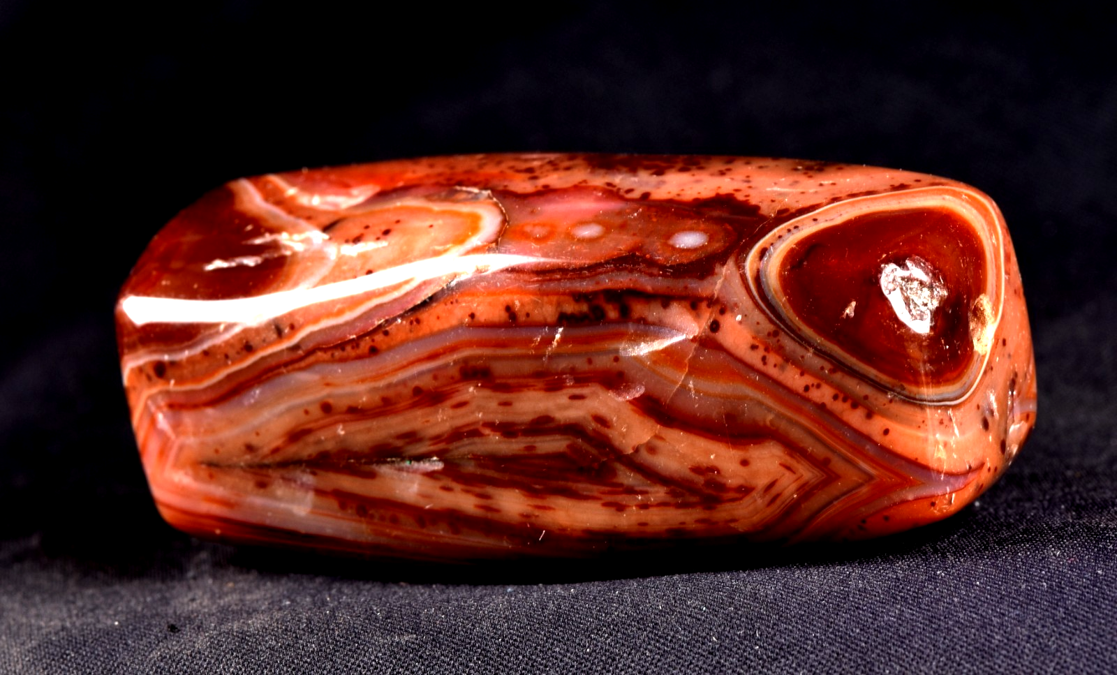 Mystic old  carnelian evil eye sulemani  dzi/bhaisajyaguru/ shaman bead  #8035
