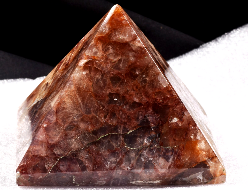 Himalayan golden healer quartz pyramid  infusion of divine fire #1015