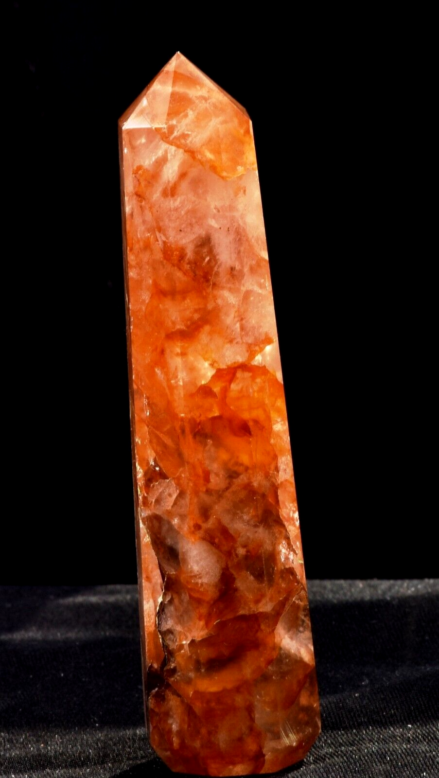 Himalayan Red Azeztullite  agnitite crystal obelisk infusion of divine fire#7422