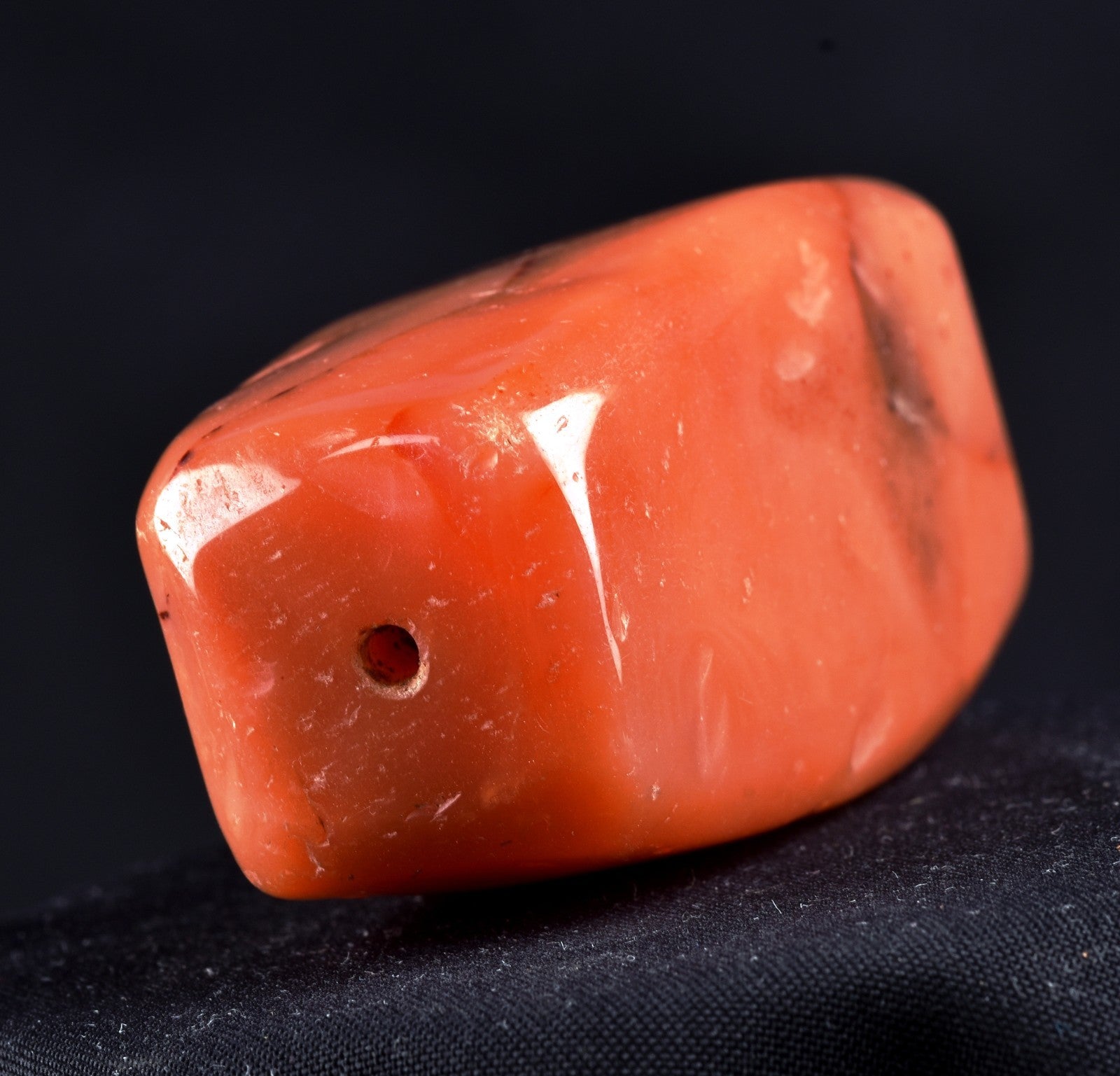 old  pema raka carnelian  sulemani  dzi/bhaisajyaguru/ rectangular bead  #8089