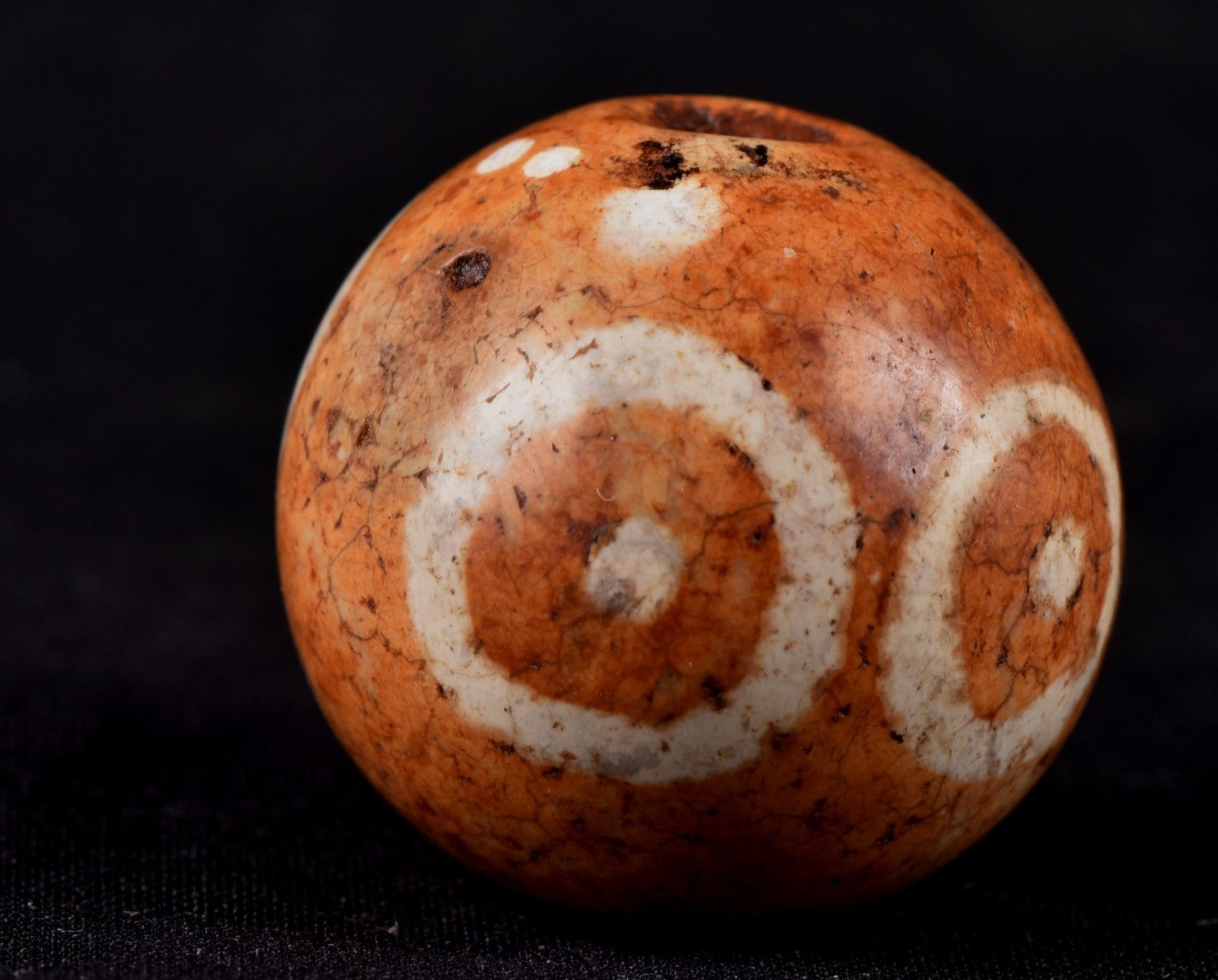 Mystic old pumtek  dzi/bhaisajyaguru/ ''evil eye'  bead with  reach patina #7798