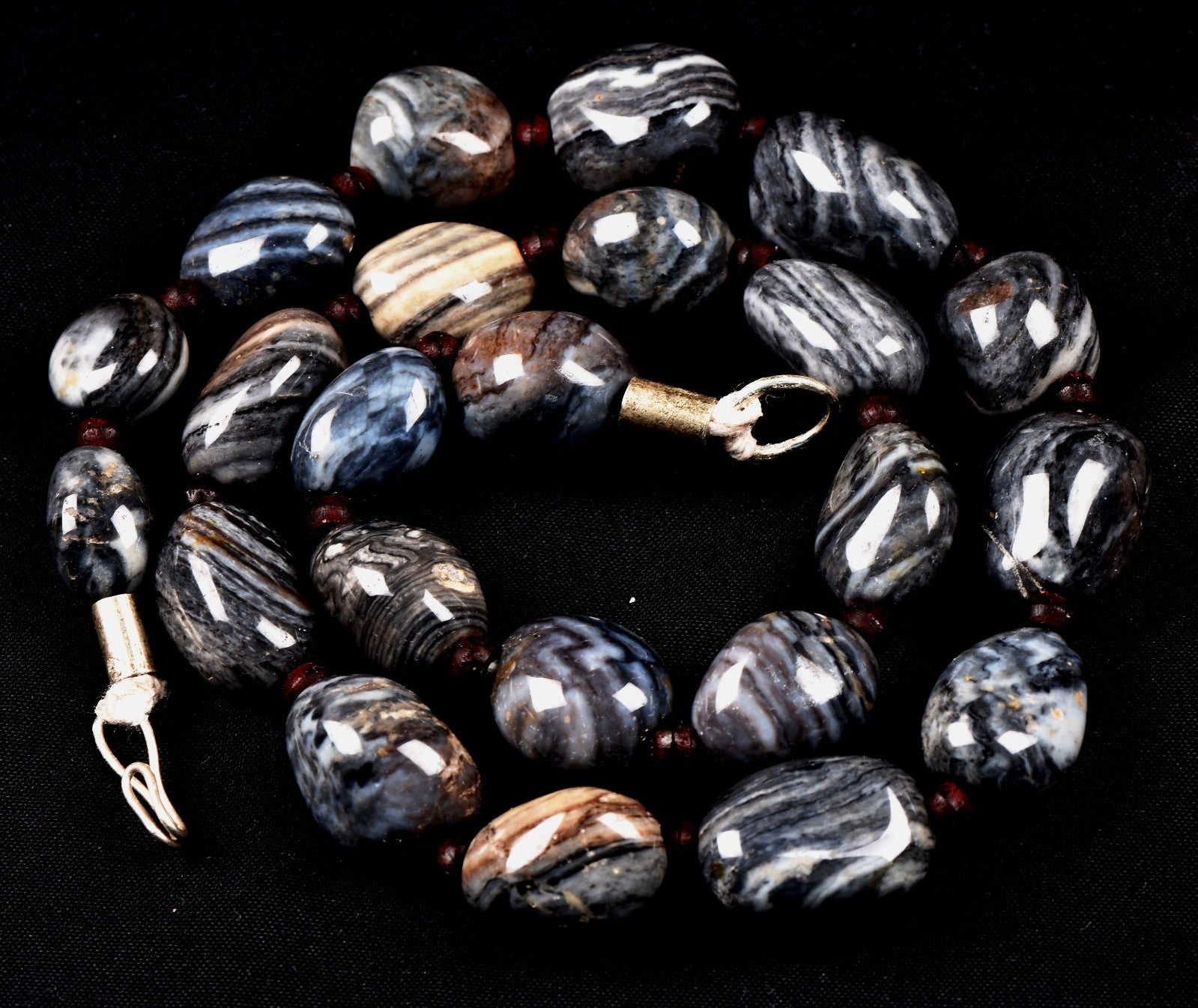 old sulemani  dzi/bhaisajyaguru/ shaman bead necklace with  reach patina #8144