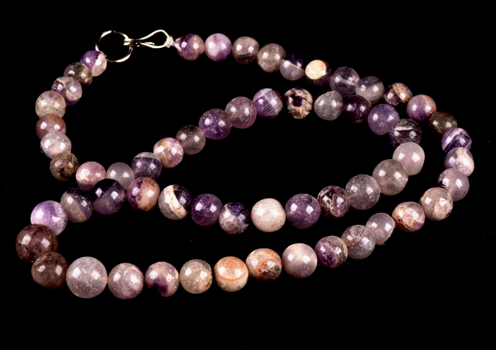 Amethyst  necklace supporting a healthy sleep cycle reflects negativity  # 7963