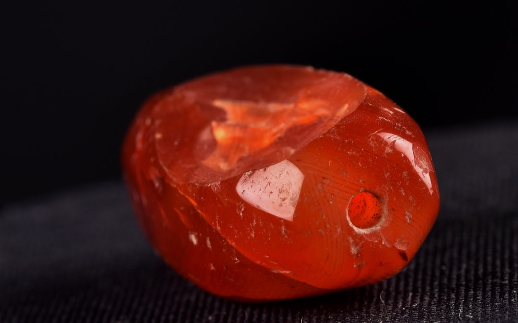 old mystic Carnelian pema raka  bead ''sanctified scar'', medicine man # 8097