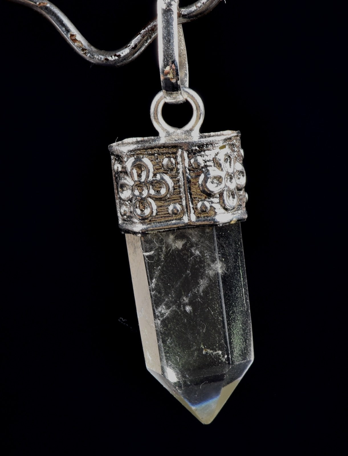 Satyaloka satyamani quartz  copper/ steel  pendant  synergy 12 crystal #8131