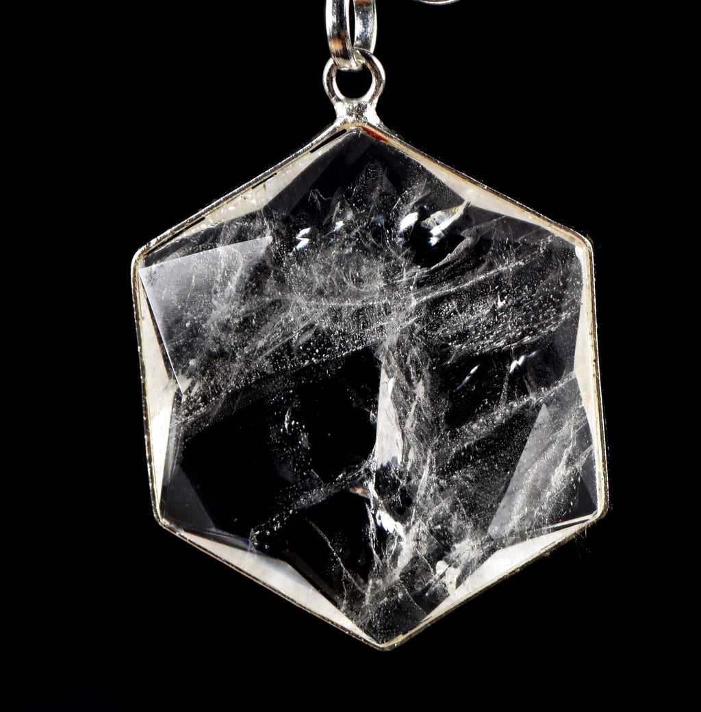 satyaloka Quartz Hexagonal Star Pendant with Phenomenal Energy |  7977