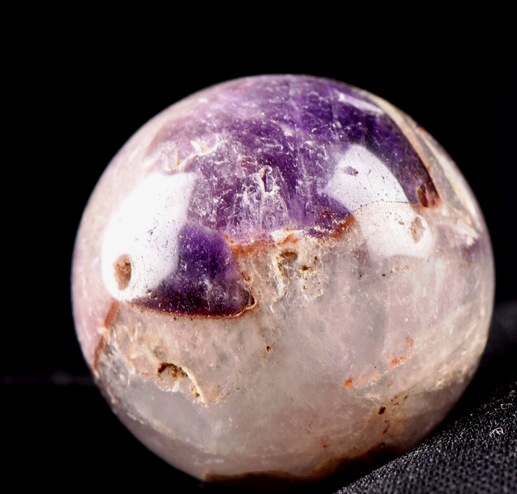 Super 7 melody stone ''evil eye'' chevron shaman sphere for your altar  #7286