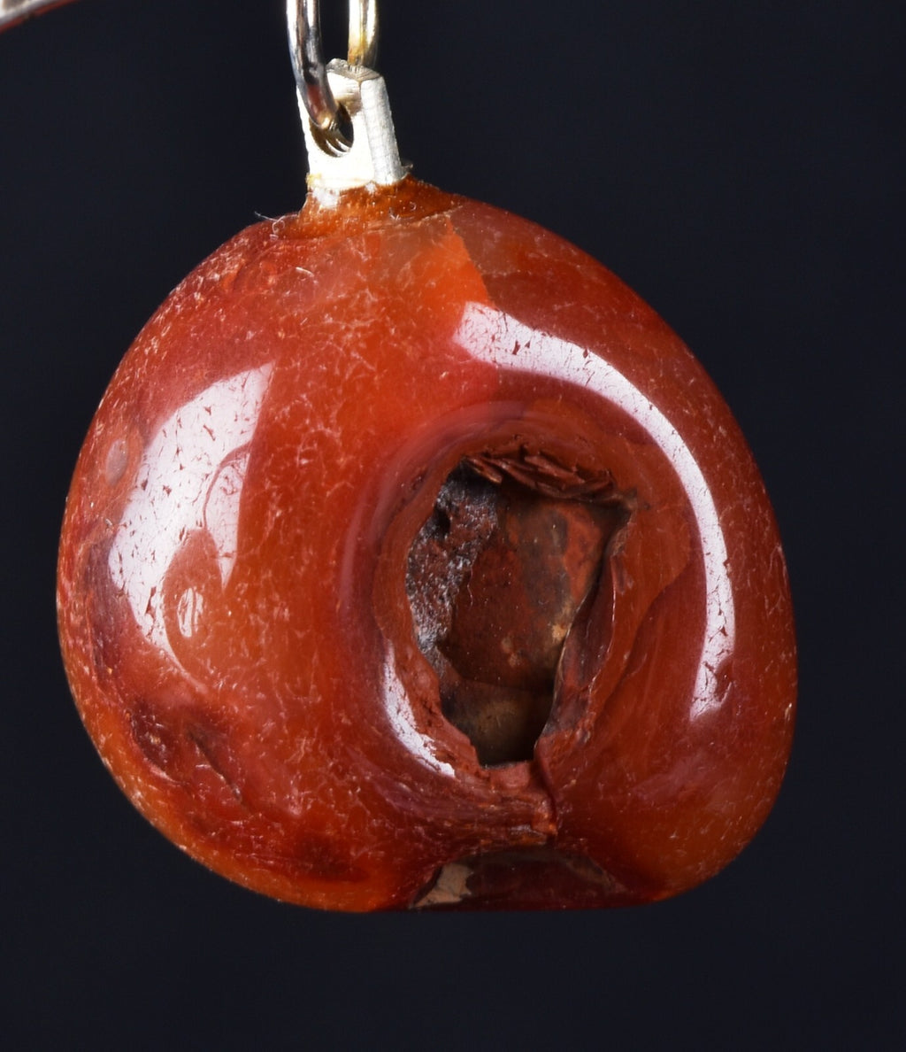 rare Carnelian cave pendant   courage creativity shaman protection #7013