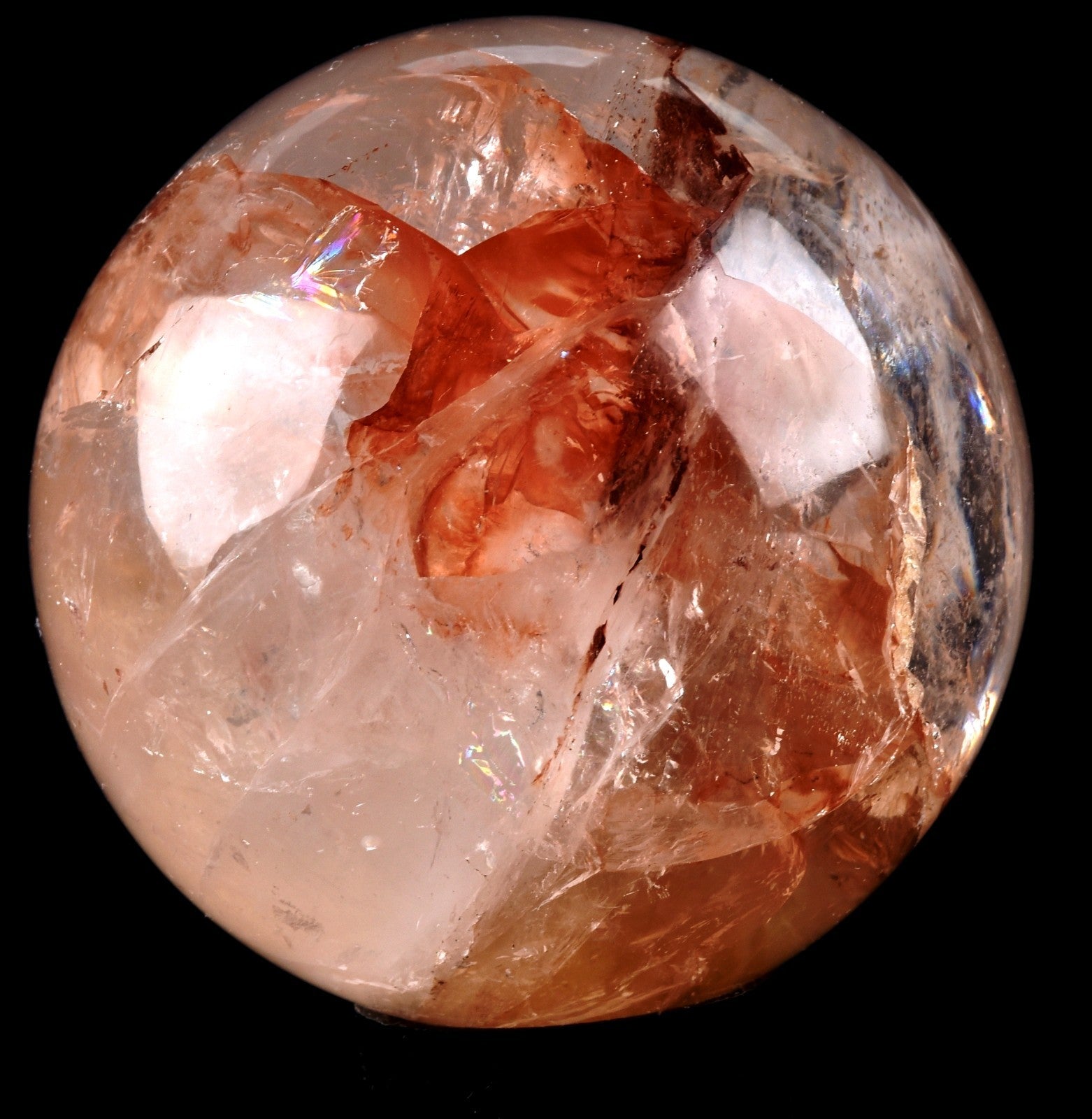 Himalayan Red Azeztullite  agnitite crystal sphere infusion of divine fire #7872
