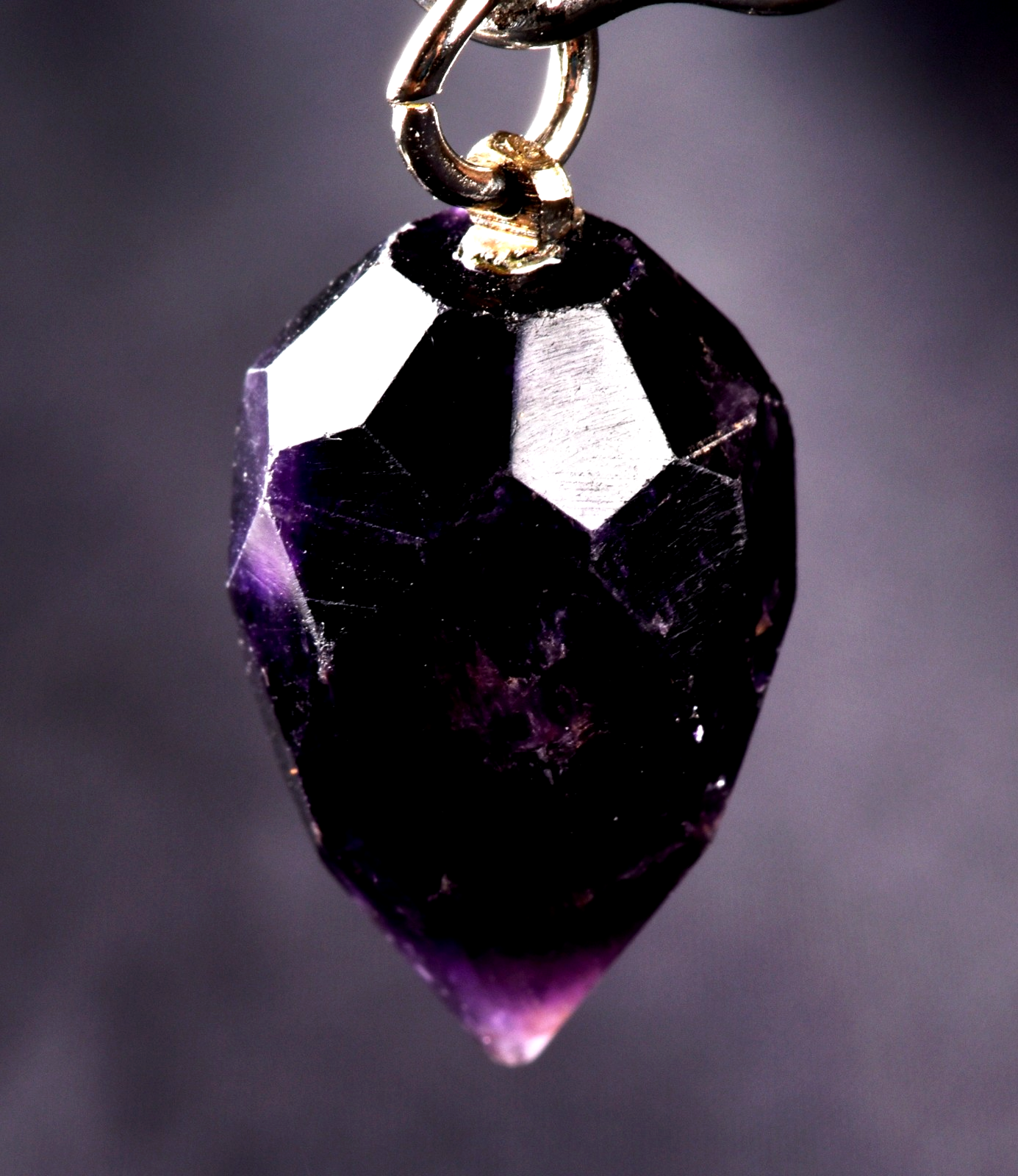 dark amethyst  pendant supporting healthy sleep cycle reflects negativity# 8281