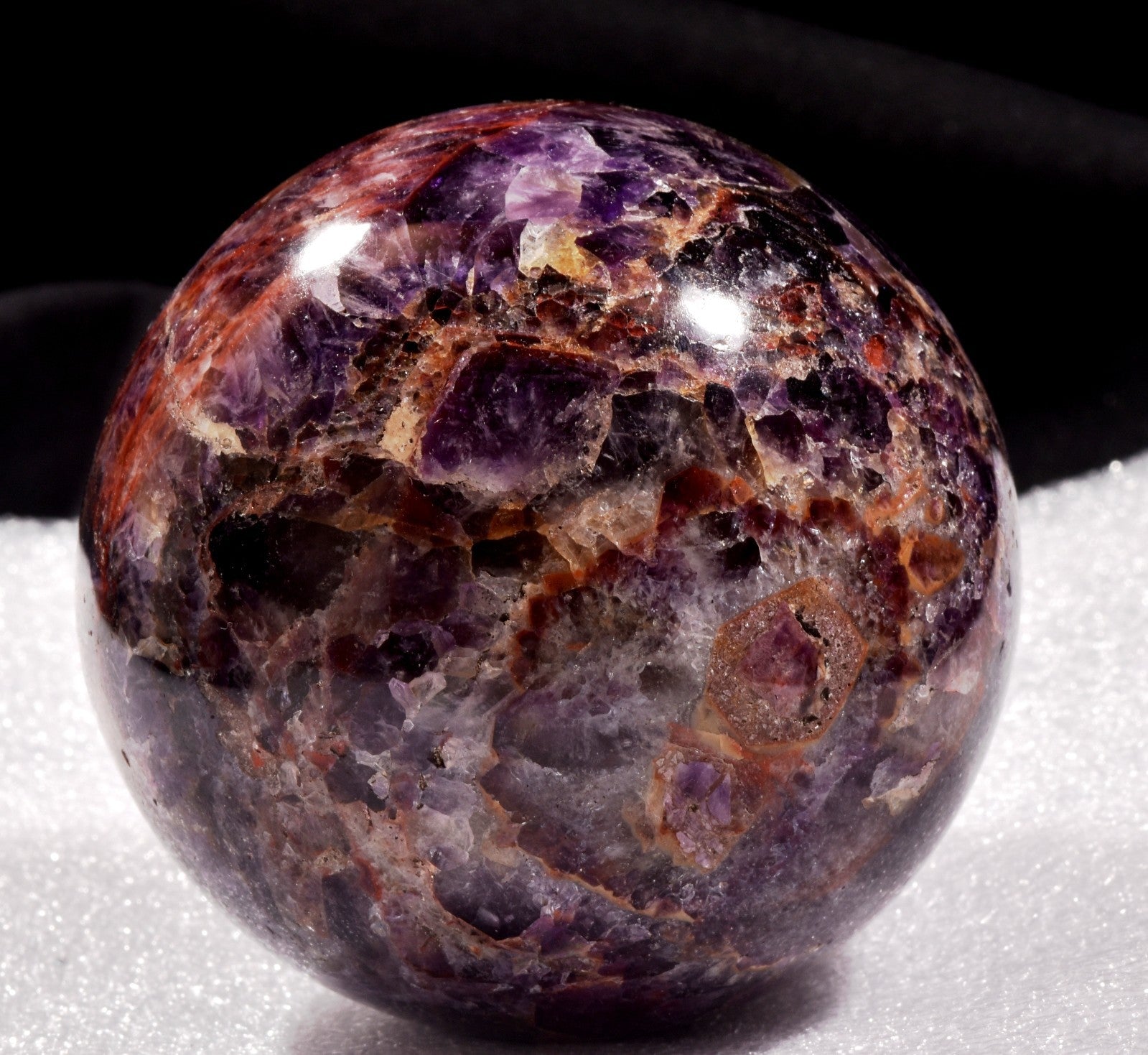 Super 7 melody stone ''evil eye'' chevron  rare  sphere for your altar  #1006