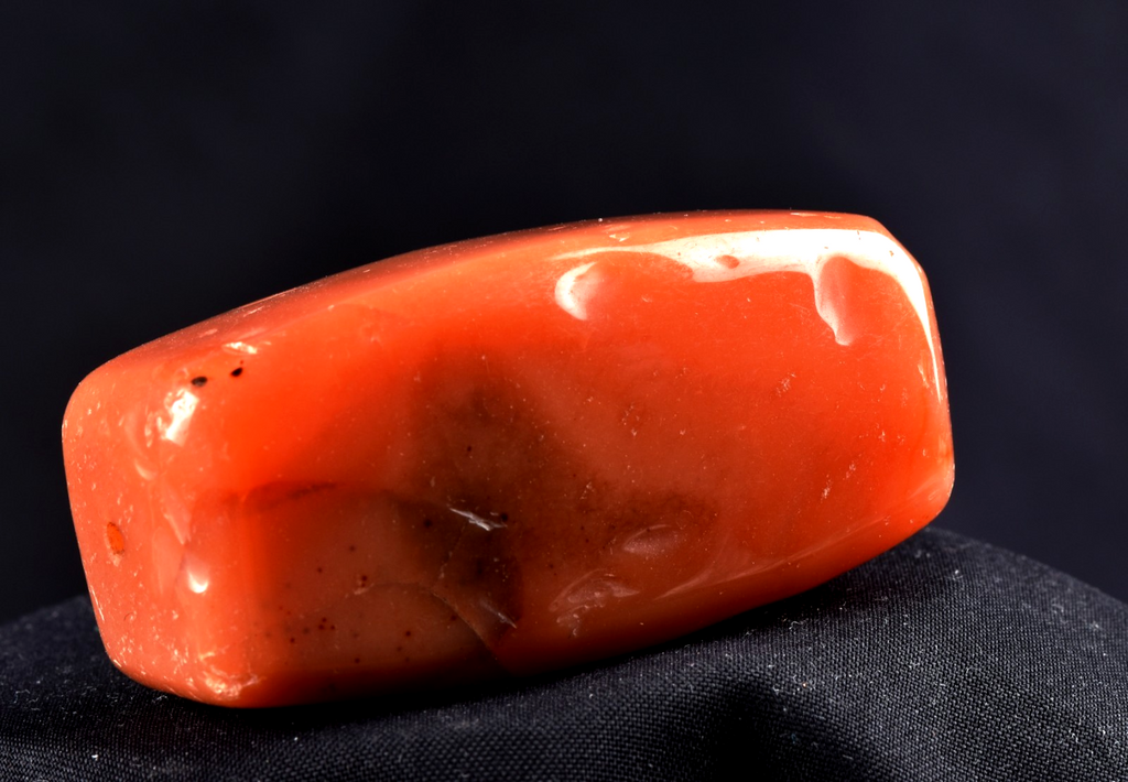 old  pema raka carnelian  sulemani  dzi/bhaisajyaguru/ rectangular bead  #8089