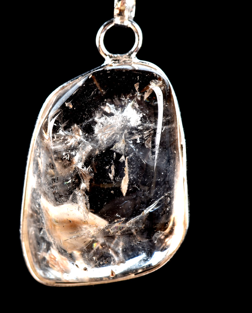 Golden brown  mystic manifestation quartz pendant shaman cleans aura, ,#7758