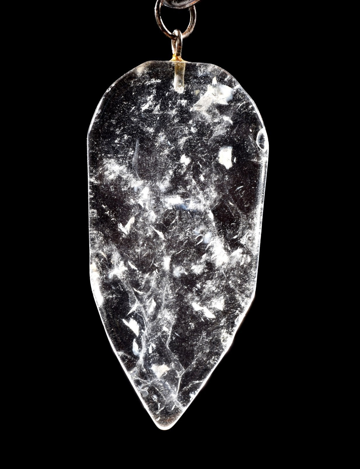 Satyaloka   quartz flat rainbow    pendant  synergy 12 crystal #1020