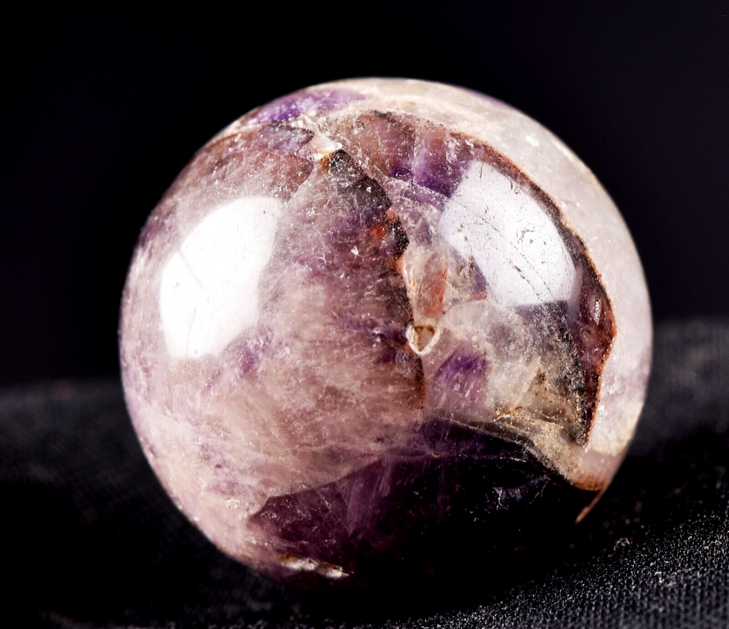 Super 7 melody stone ''evil eye'' chevron shaman sphere for your altar  #7286