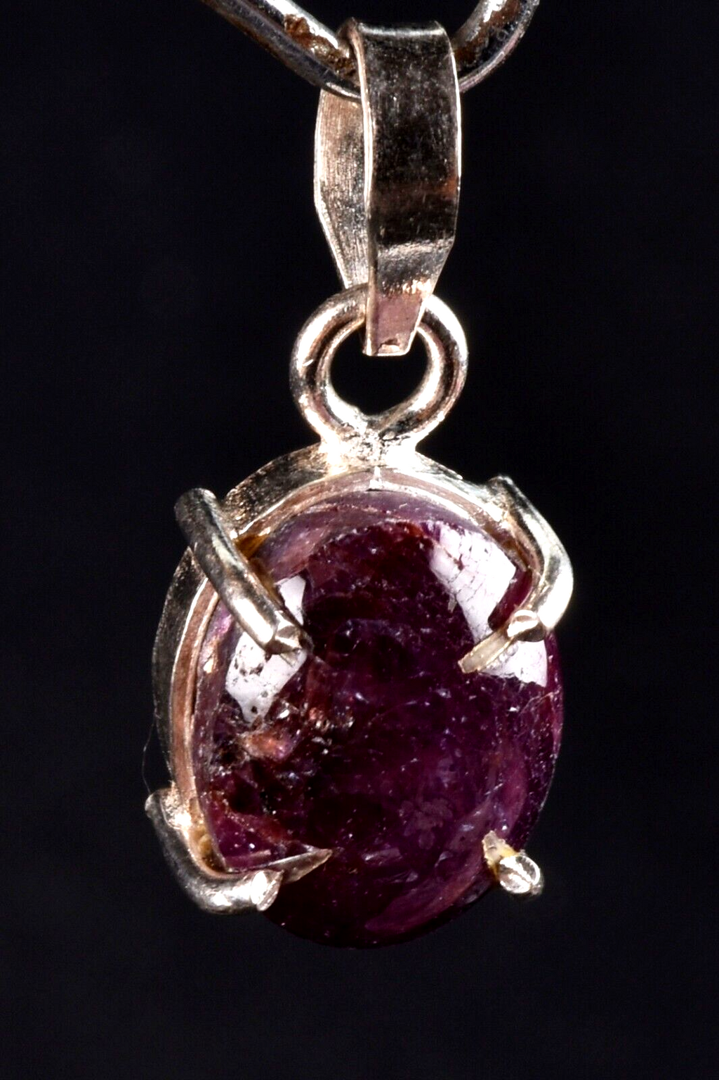star ruby heart healer divine love boost energy  healing silver pendant #7228