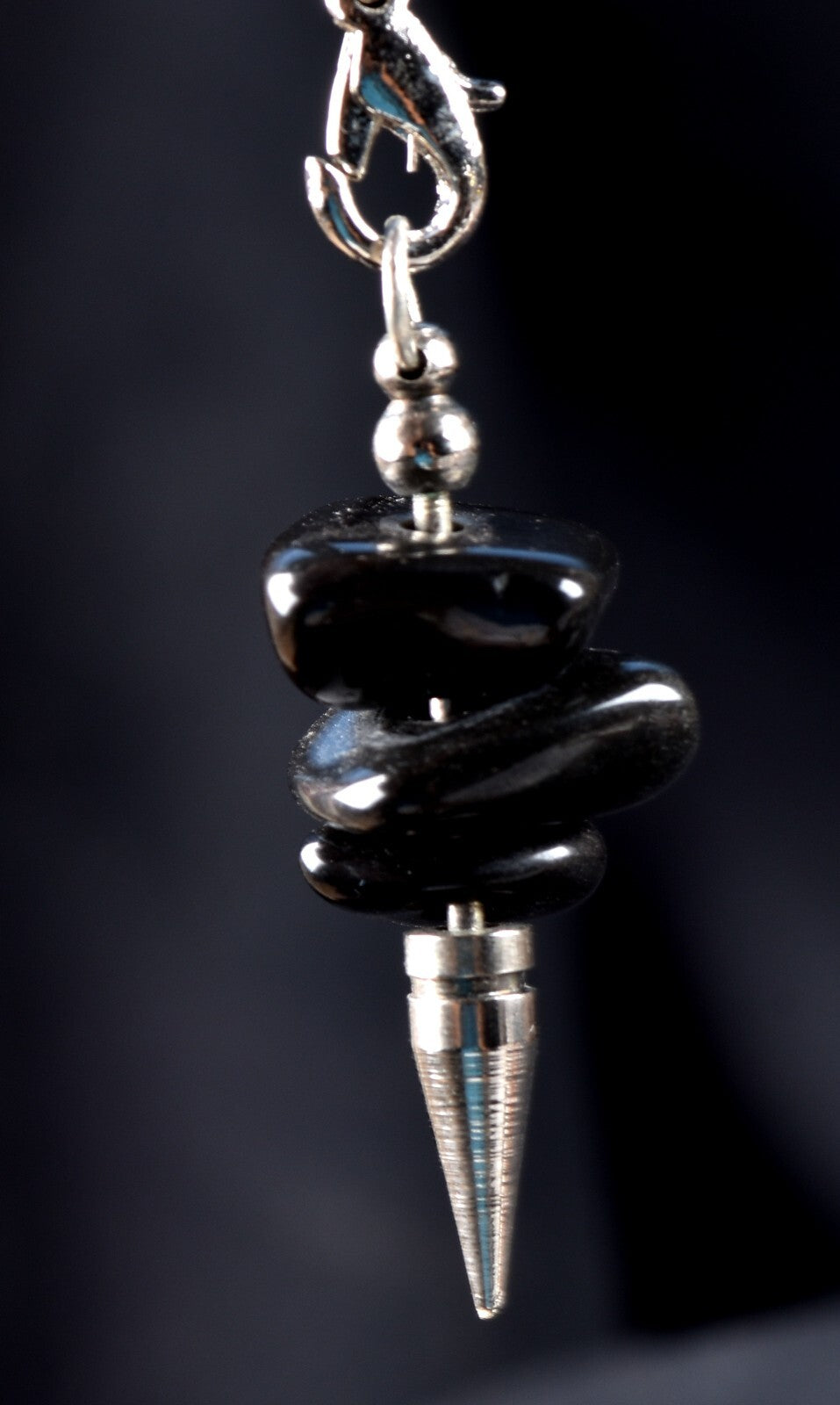 Black turmaline  deflacts nagativity cleans aura, double terminated pendulm#7534