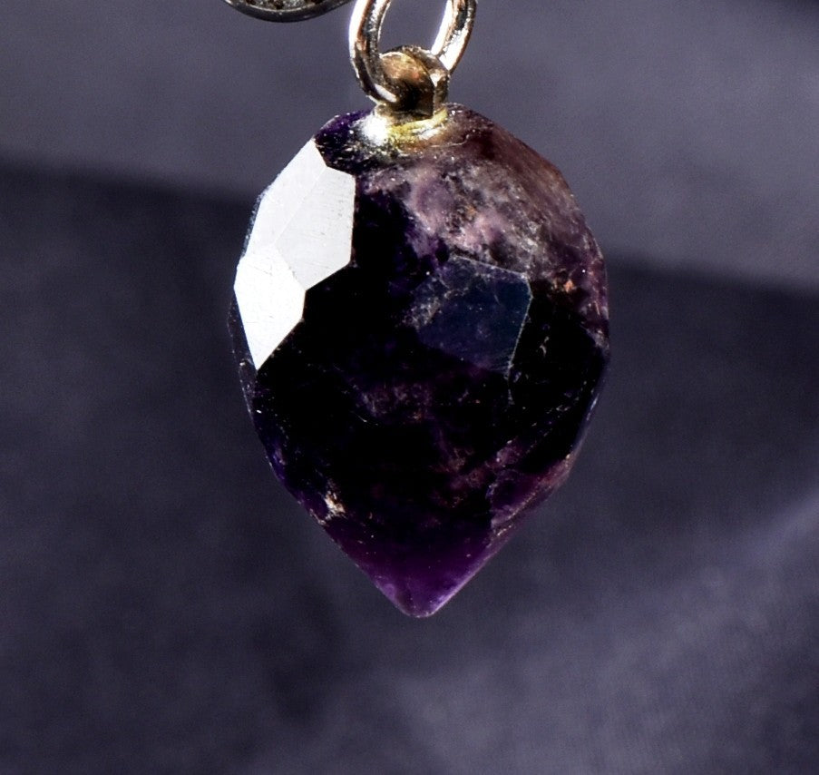 dark amethyst  pendant supporting healthy sleep cycle reflects negativity# 8269