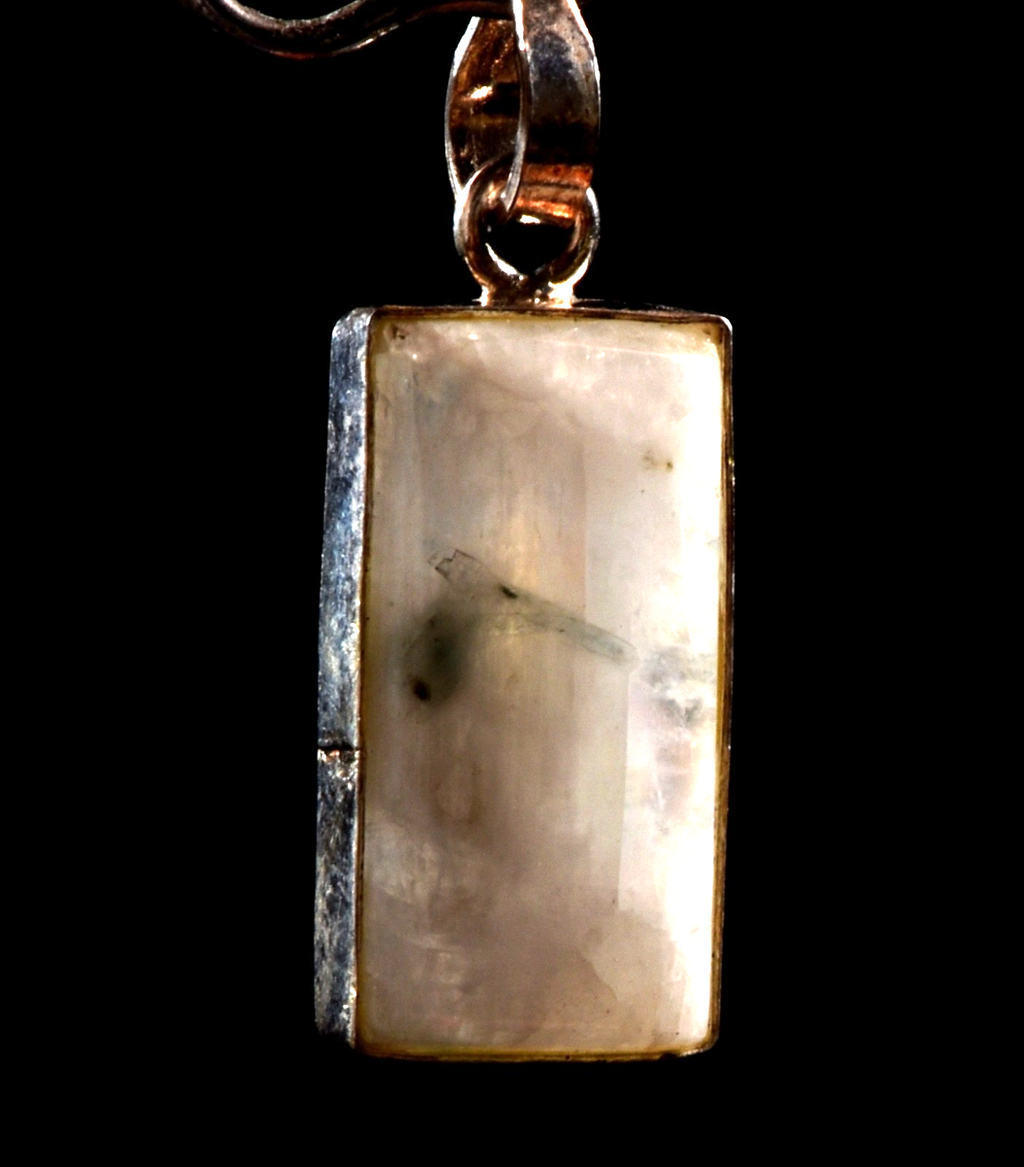Moon stone chatoyant  tiny pendant  achieve inner growth and strength.  1034